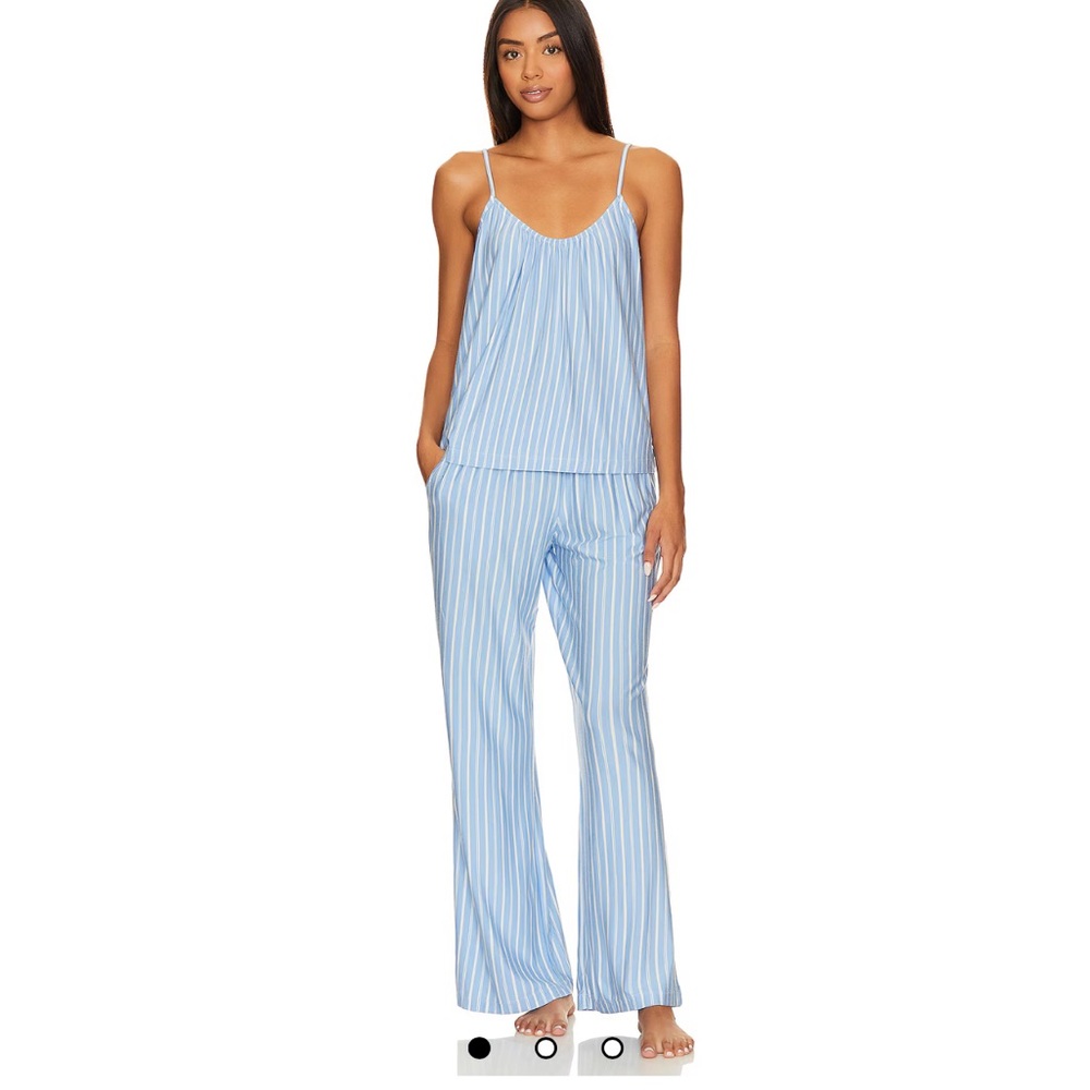 NWT Eberjey Cami Giselle Pajamas Blue Striped x-small bottom & small top